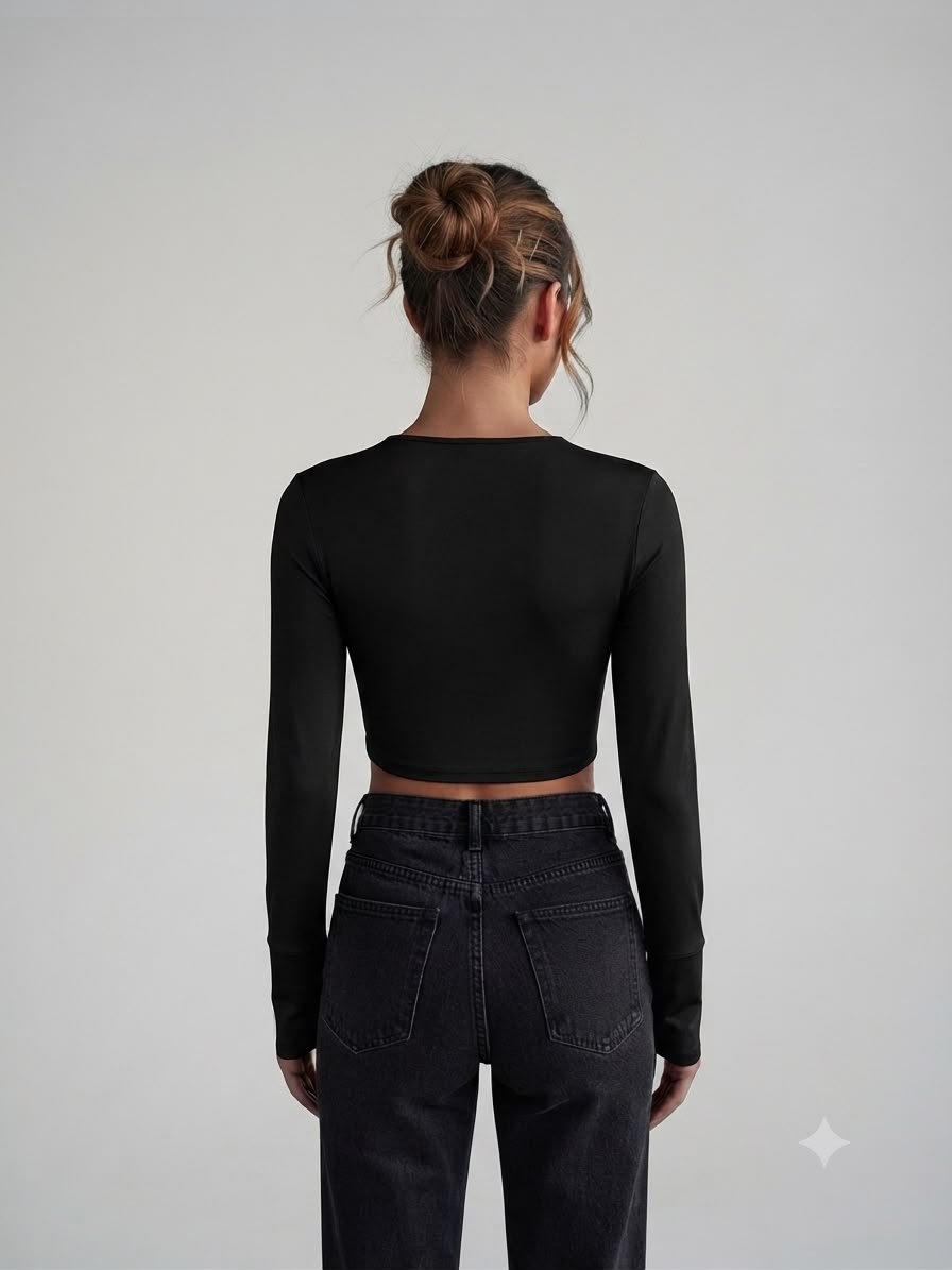 MD 2604 CROPPED ML DECOTE QUADRADO P-M-G-GG - Imagem 2