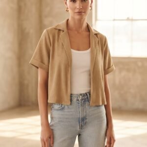 PL F2603 CAMISA CROPPED BOTÃO FEMININA P-M-G-GG